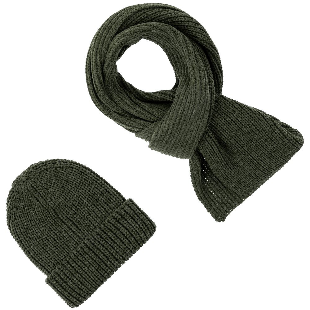 Шарф Nordkyn, зеленый (оливковый)-1