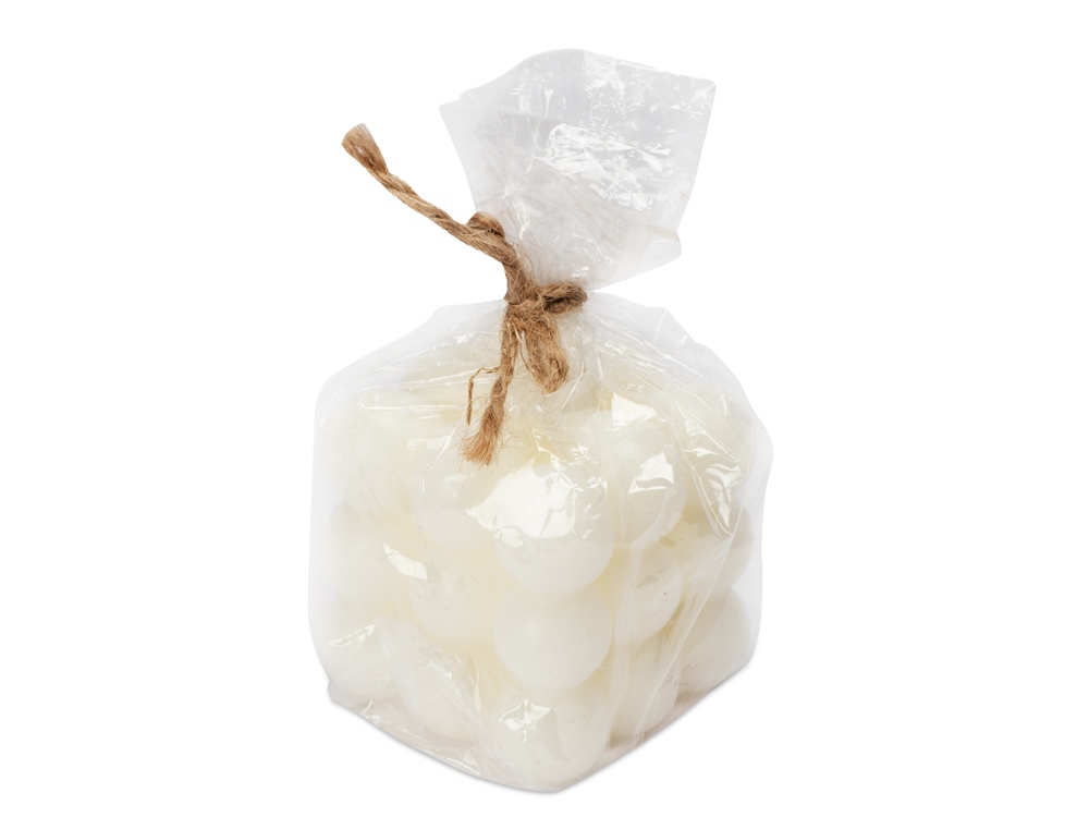 Свеча шарики без отдушки, белый-4