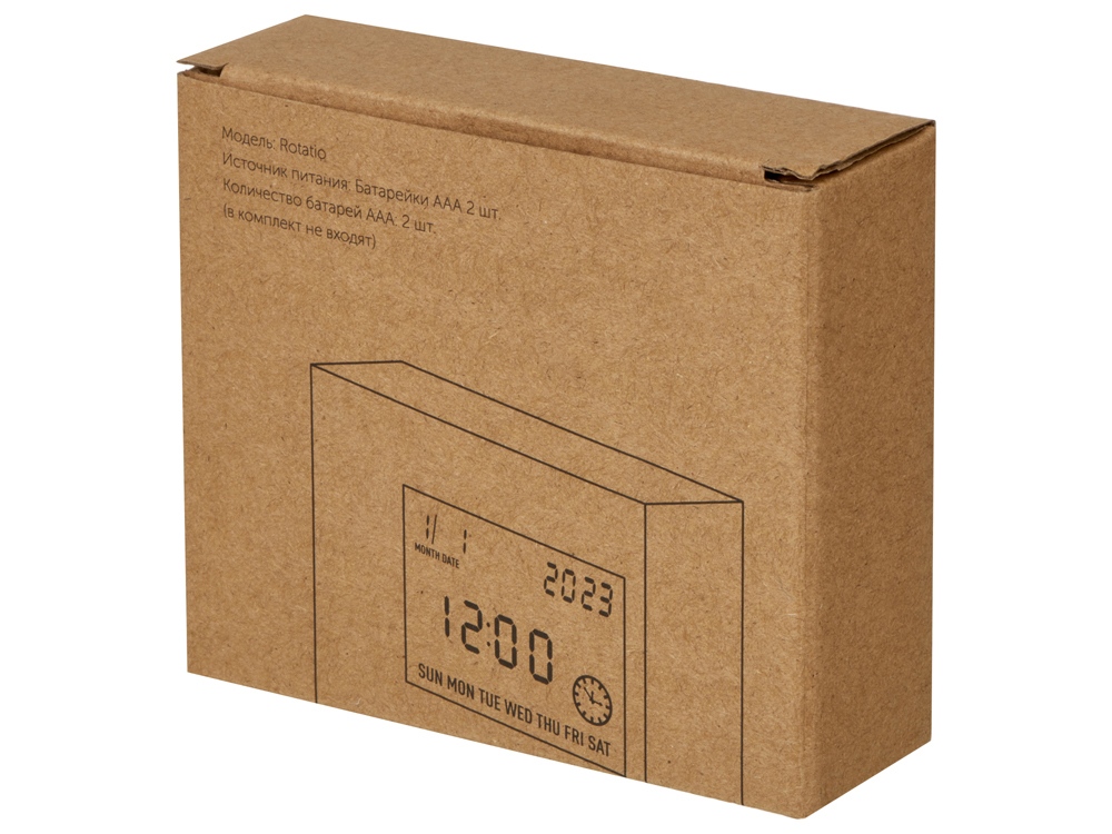 Настольные электронные мультифункциональные часы Rotatio с подсветкой, белый-10