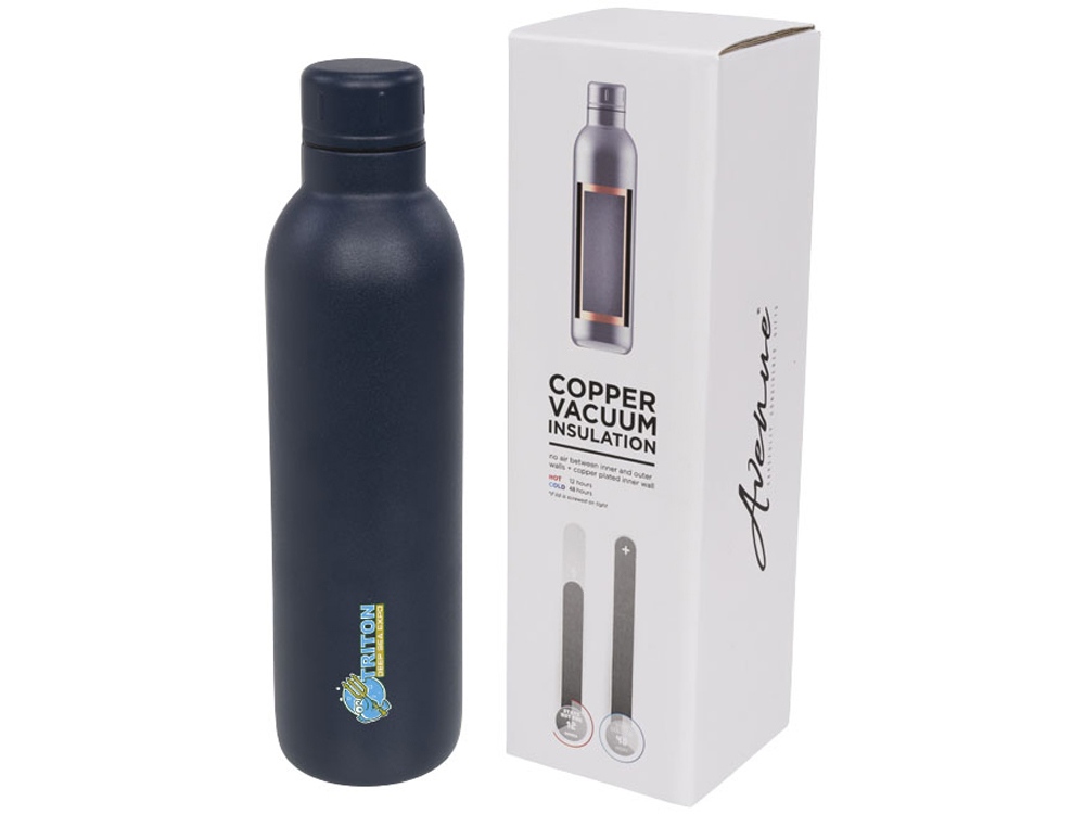 Спортивная бутылка Thor с вакуумной изоляцией объемом 510 мл, синий-4