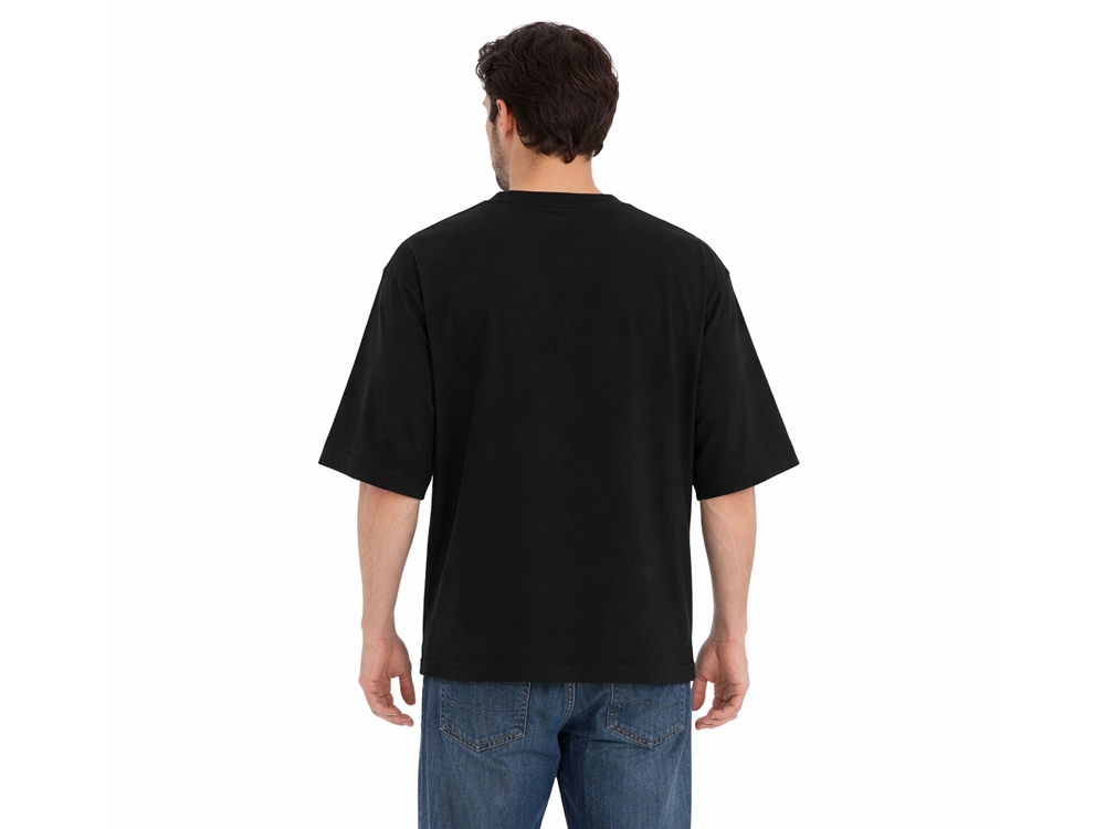 Футболка Kyoto из джерси 180 г/м2 с пич отделкой, унисекс, черный-4