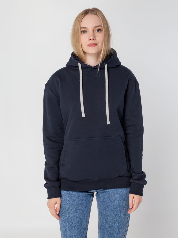 Толстовка с капюшоном Unit Kirenga Heavy, темно-синяя-3