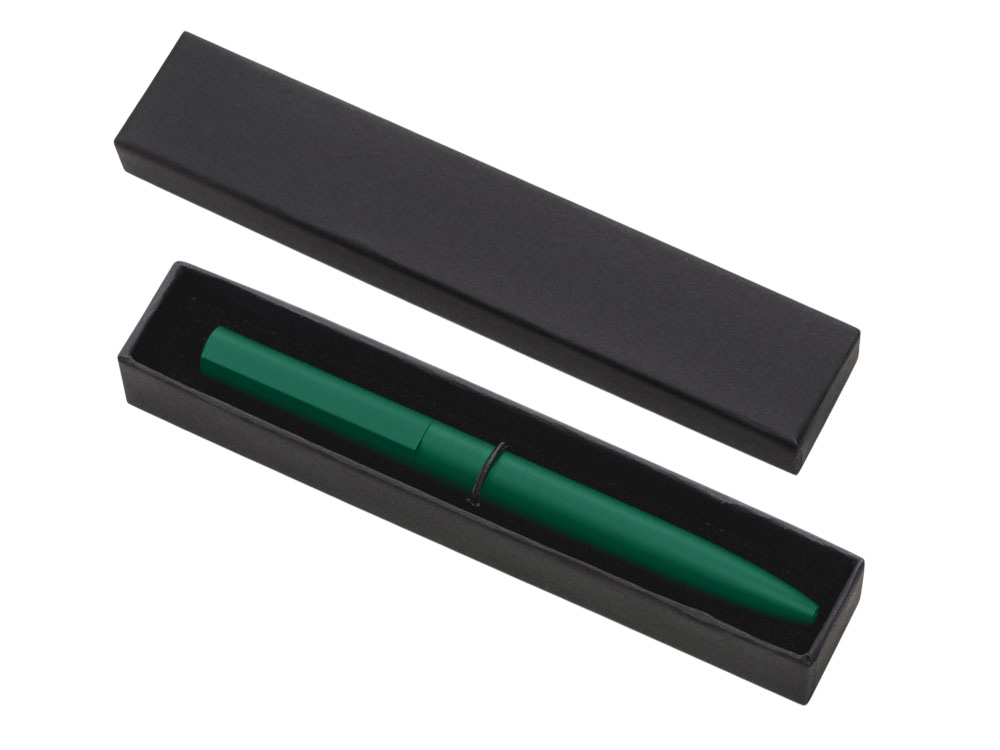 Шариковая металлическая ручка Minimalist софт-тач, зеленый-3