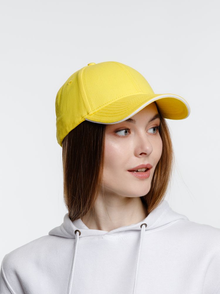 Бейсболка Spiker, желтая с белым-4