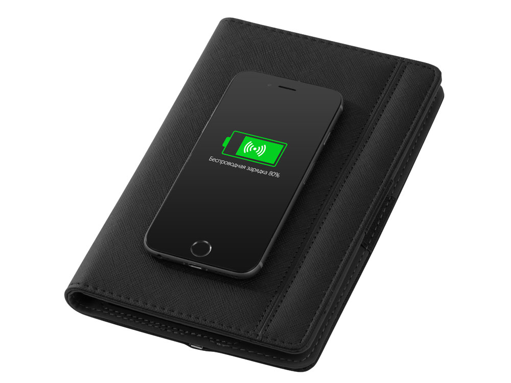 Органайзер с функцией беспроводной зарядки Manner, 5000 mah, черный-3