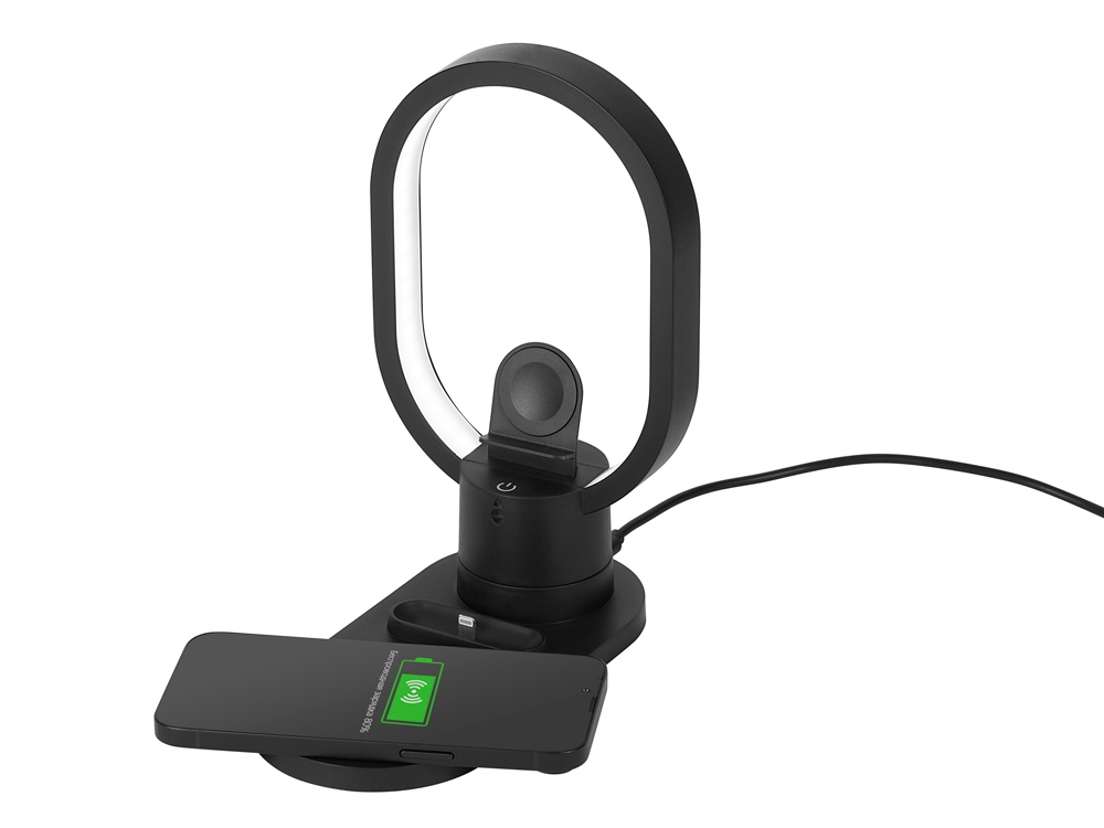Беспроводная зарядная станция 4-в-1 Portal c лампой, 15 Вт, черный-2