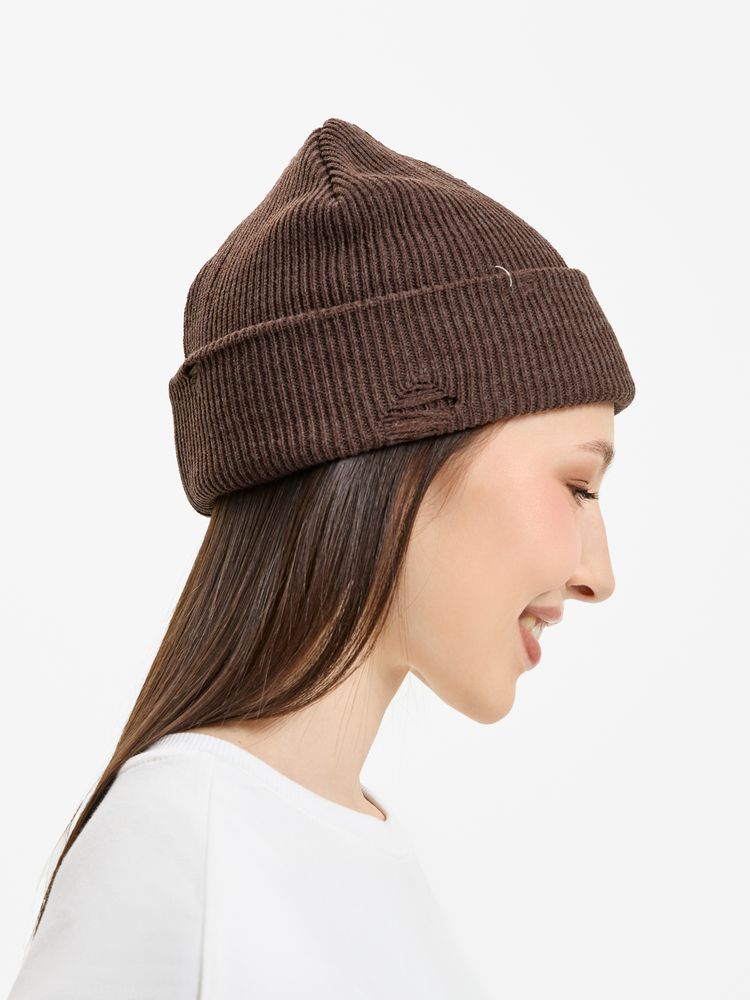 Шапка Ribelle, коричневый меланж-5