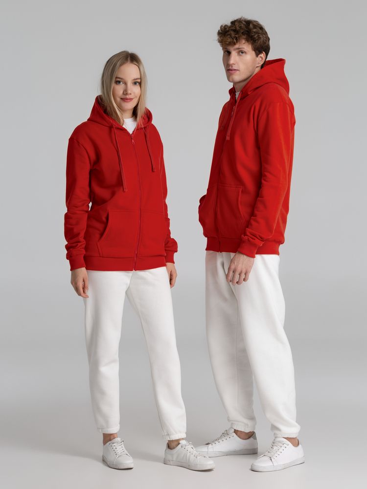 Толстовка на молнии с капюшоном Siverga Heavy 2.0, красная-6