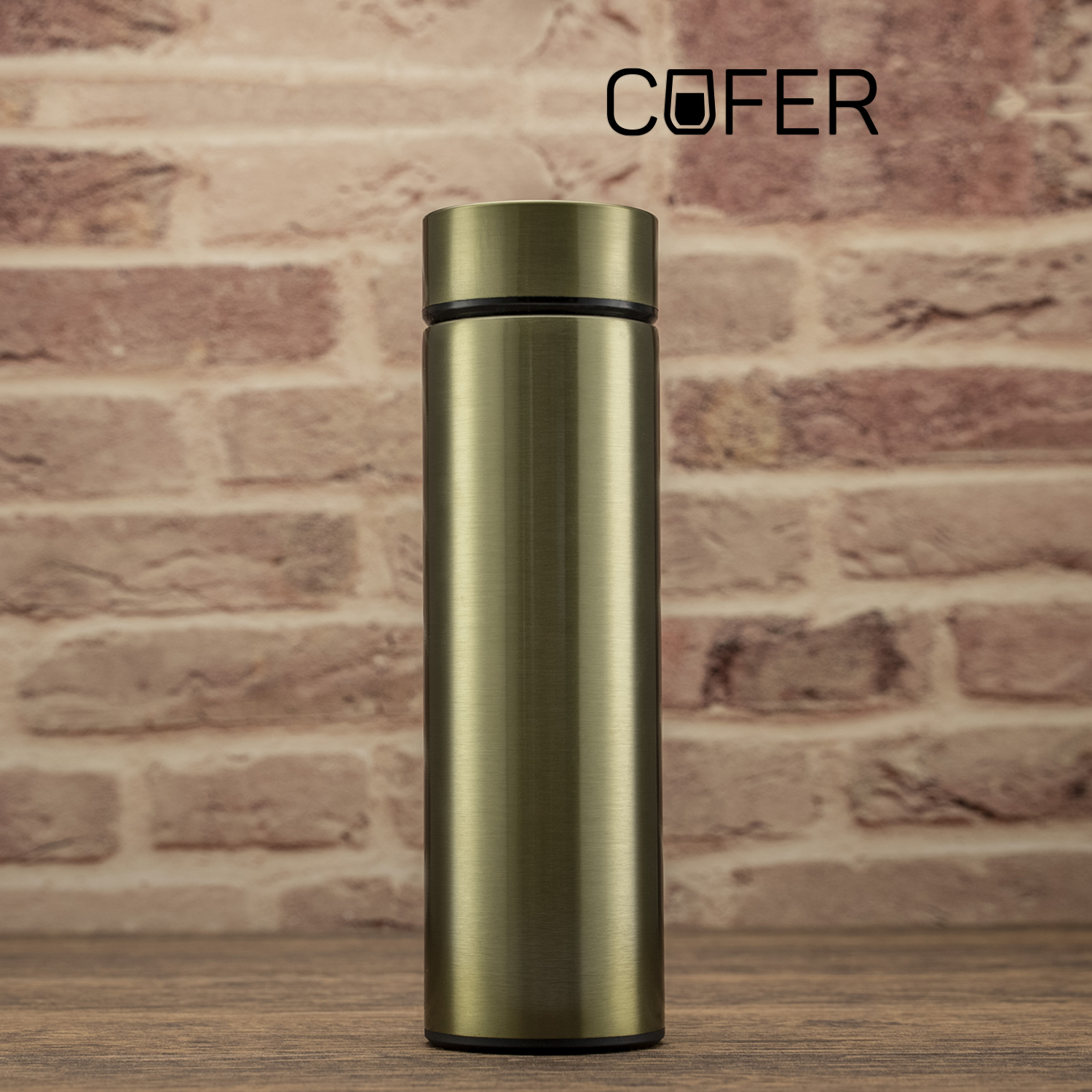 Термос Reactor металлик с датчиком температуры (хаки)-0