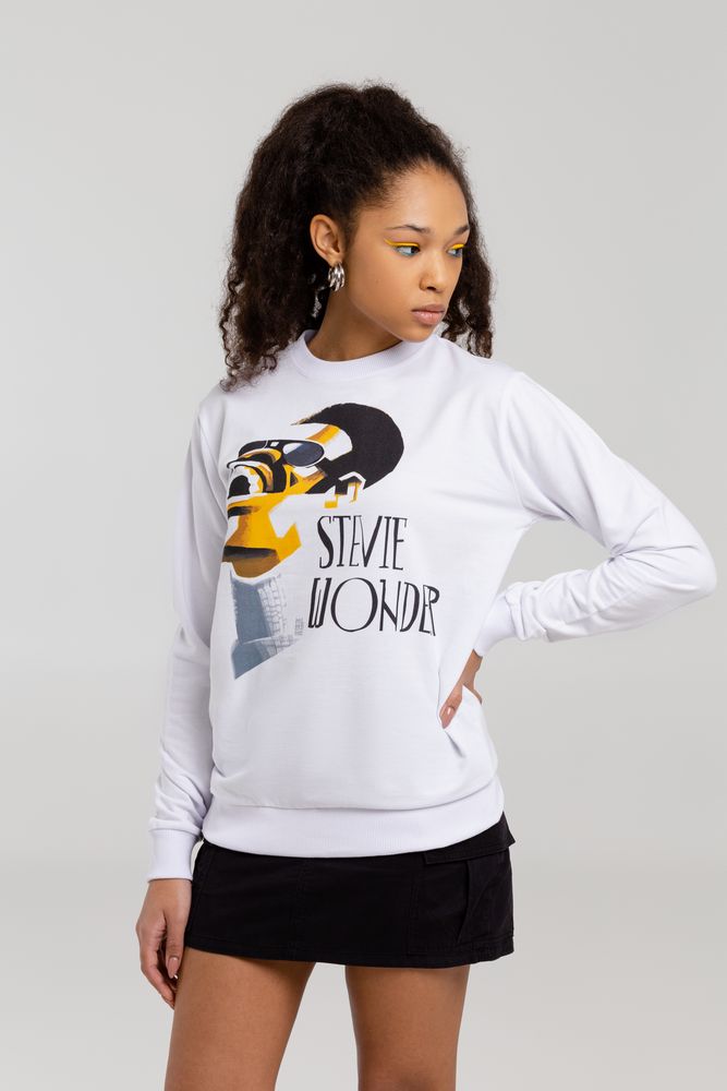 Толстовка «Меламед. Stevie Wonder», белая-2