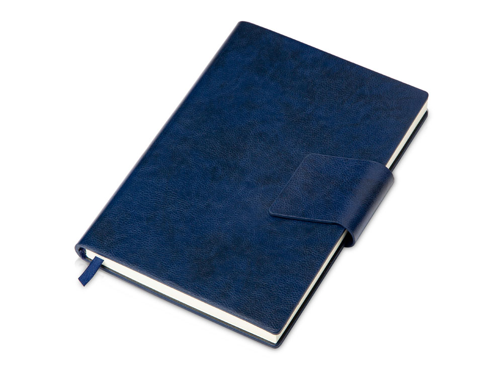 Бизнес блокнот А5 Monoi с клапаном, твердая обложка, 128 листов, темно-синий-0