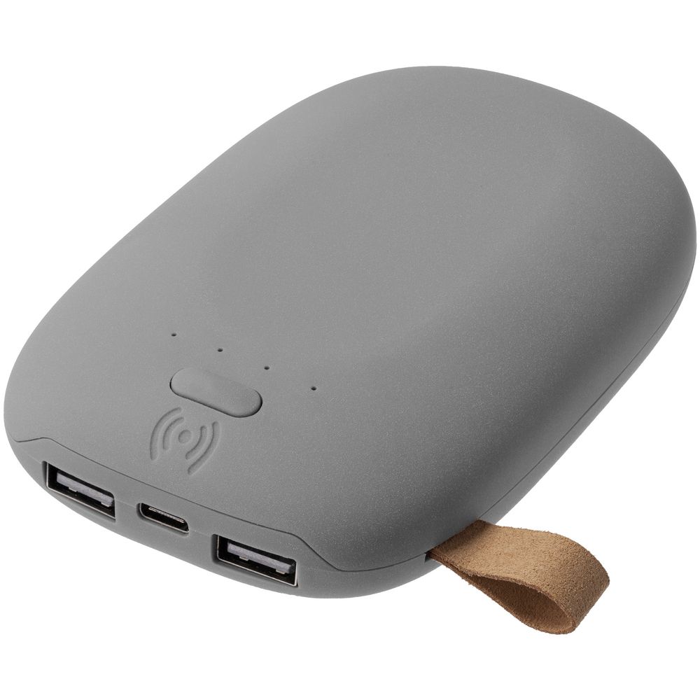 Аккумулятор с беспроводной зарядкой Pebble Wireless 9000 мАч, серый-1