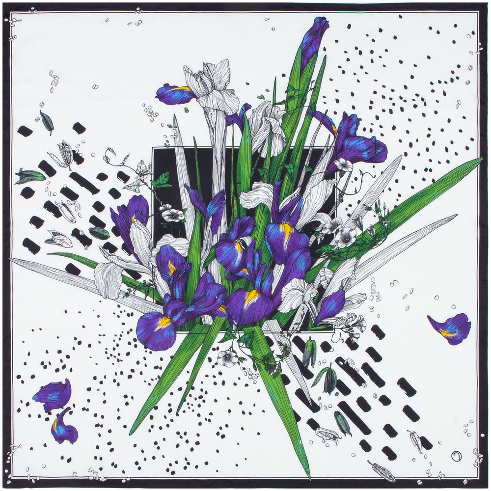 Платок шелковый Delicate, ирисы-1