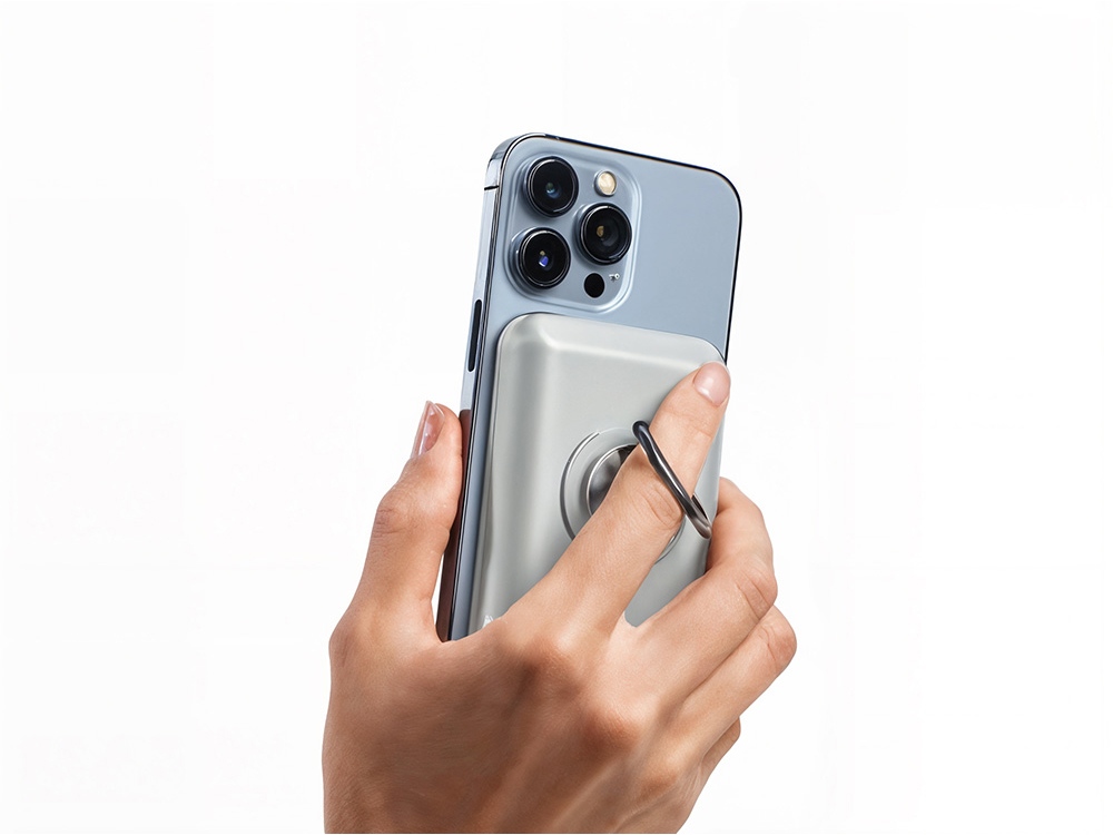 Магнитный беспроводной внешний аккумулятор MagnetIQ, 5000 mah, 10 W, серый Cool gray 7C-7