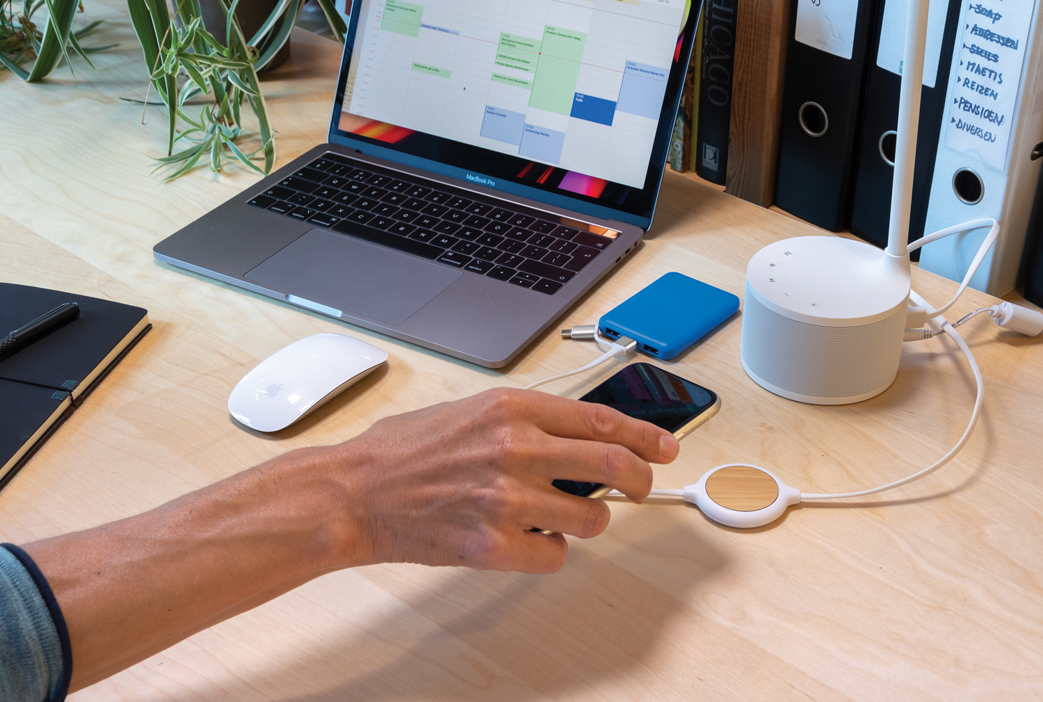 Кабель 3 в 1 с бамбуковой док-станцией для беспроводной зарядки, 5 Вт-6