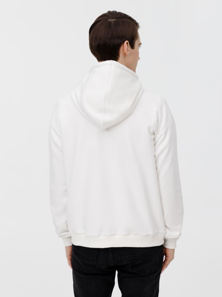 Толстовка унисекс оверсайз на молнии Zippy Terry, белая-7