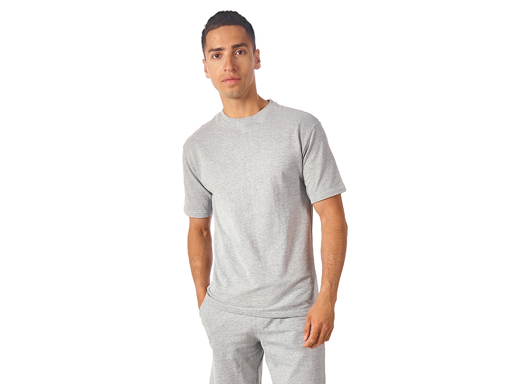 Футболка из френч терри Warsaw унисекс 220гр, серый меланж-1