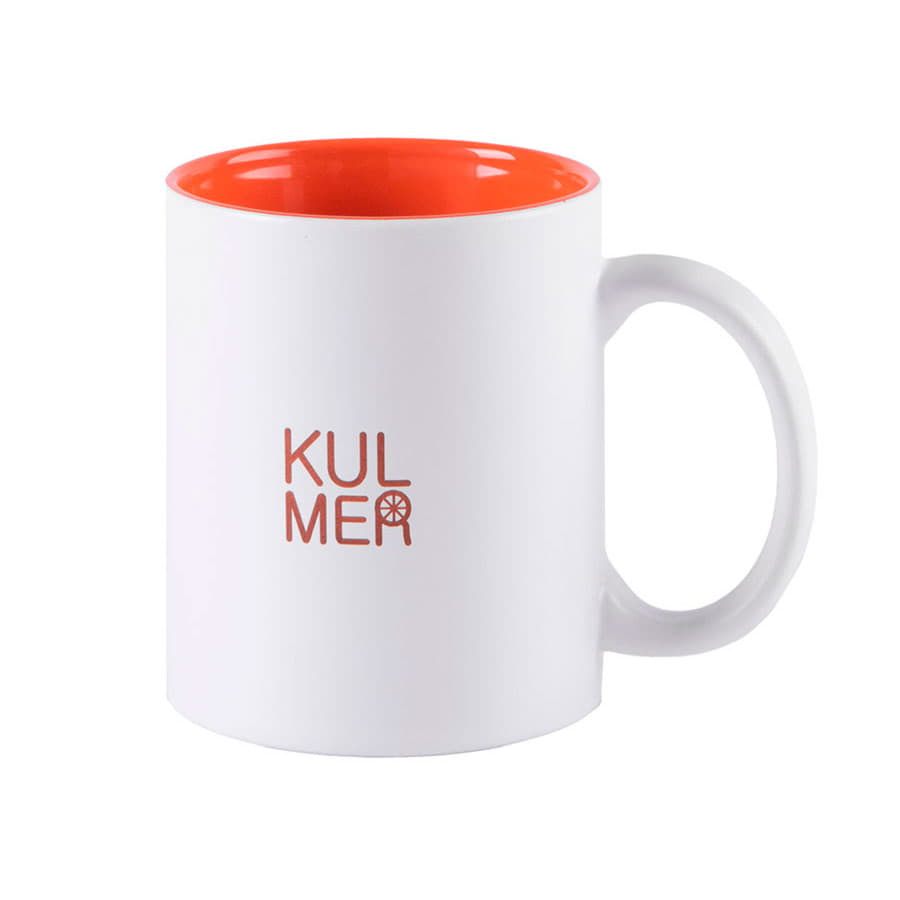 Кружка KULMER, керамика, белый, оранжевый-2
