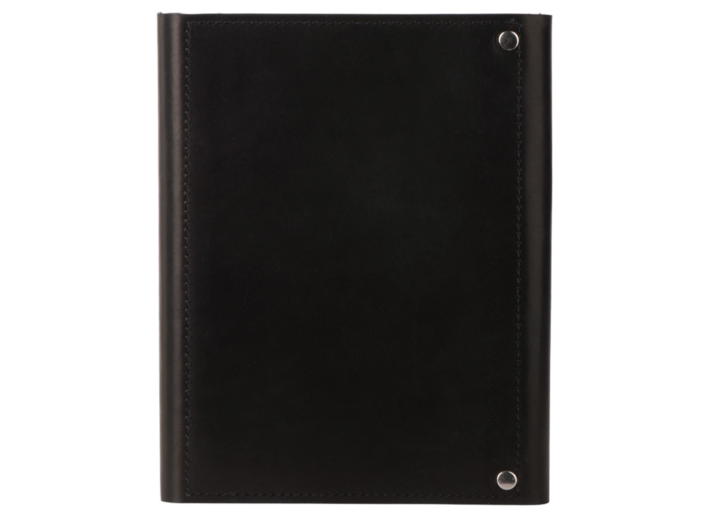 Блокнот кожаный А5 на кольцах, черный-4
