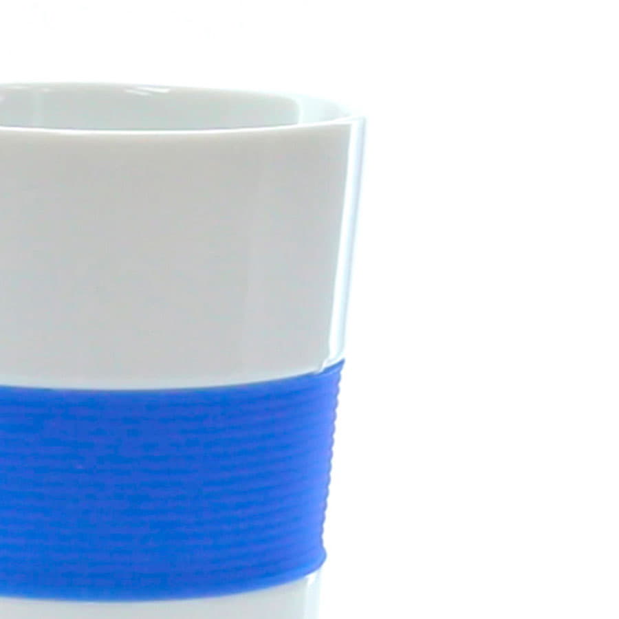 Стакан NELO, керамика, силикон, белый, синий-5