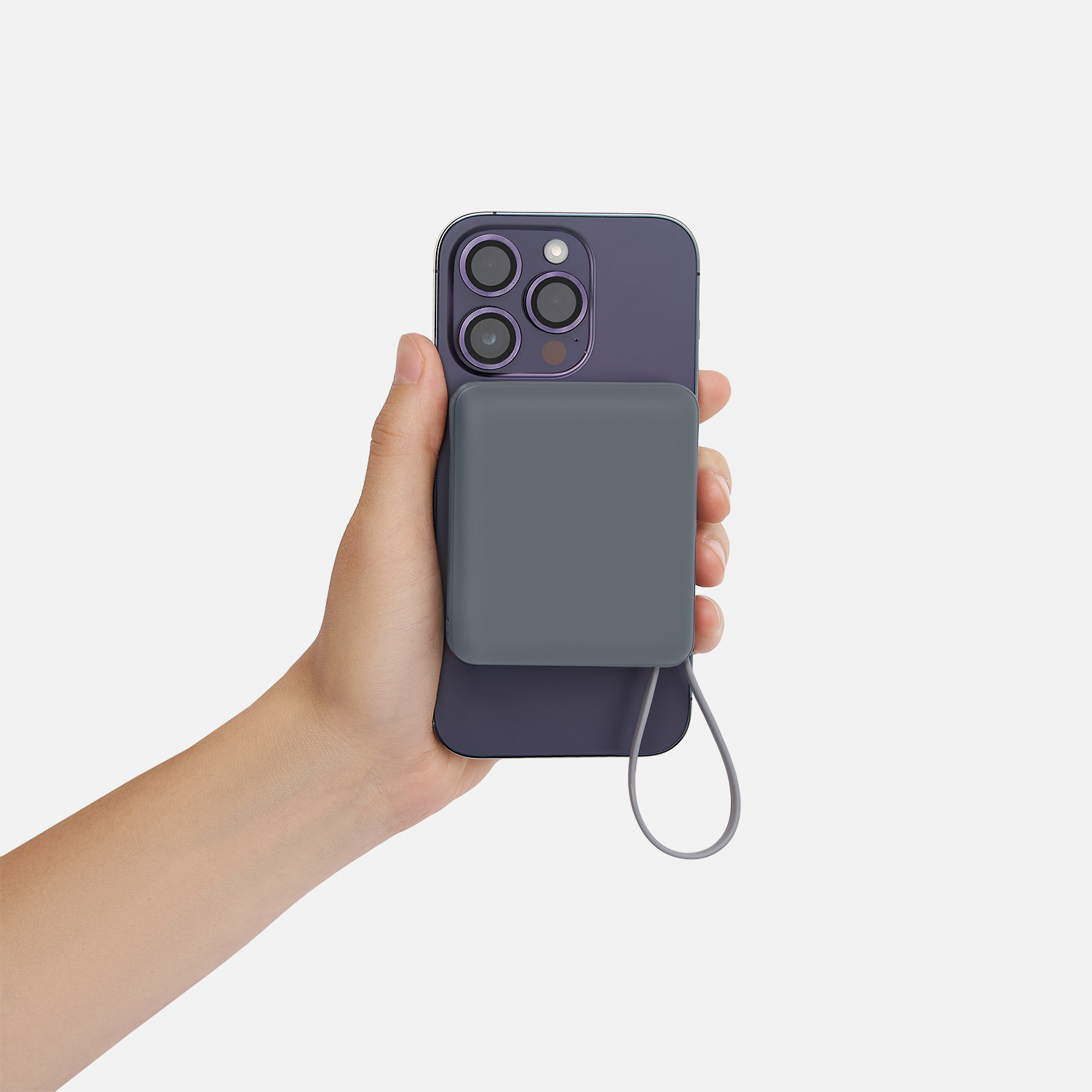 Внешний аккумулятор с подсветкой Ritter PD 10000mAh с функцией беспроводной зарядки 15W, серый-9