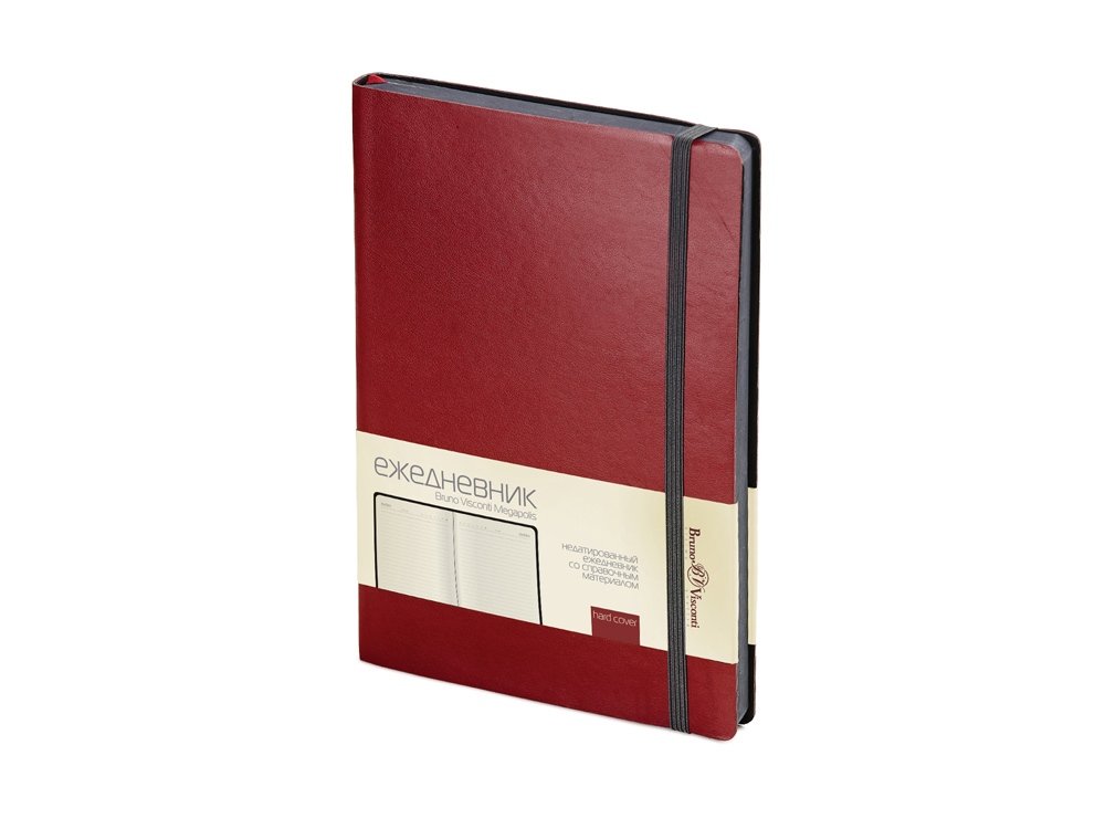 Ежедневник А5 недатированный Megapolis Soft, бордовый-0