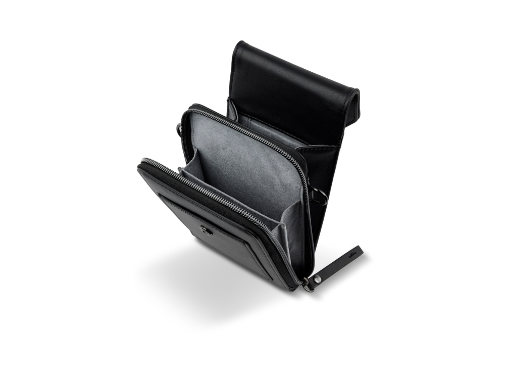 Сумка наплечная BUGATTI Almata, чёрная, полиуретан, 11х4х19 см-3