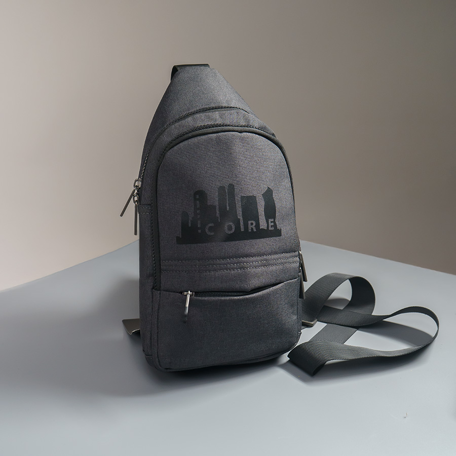 Сумка на плечо CORE, серый, 100% полиэстер , серый, голубой-1