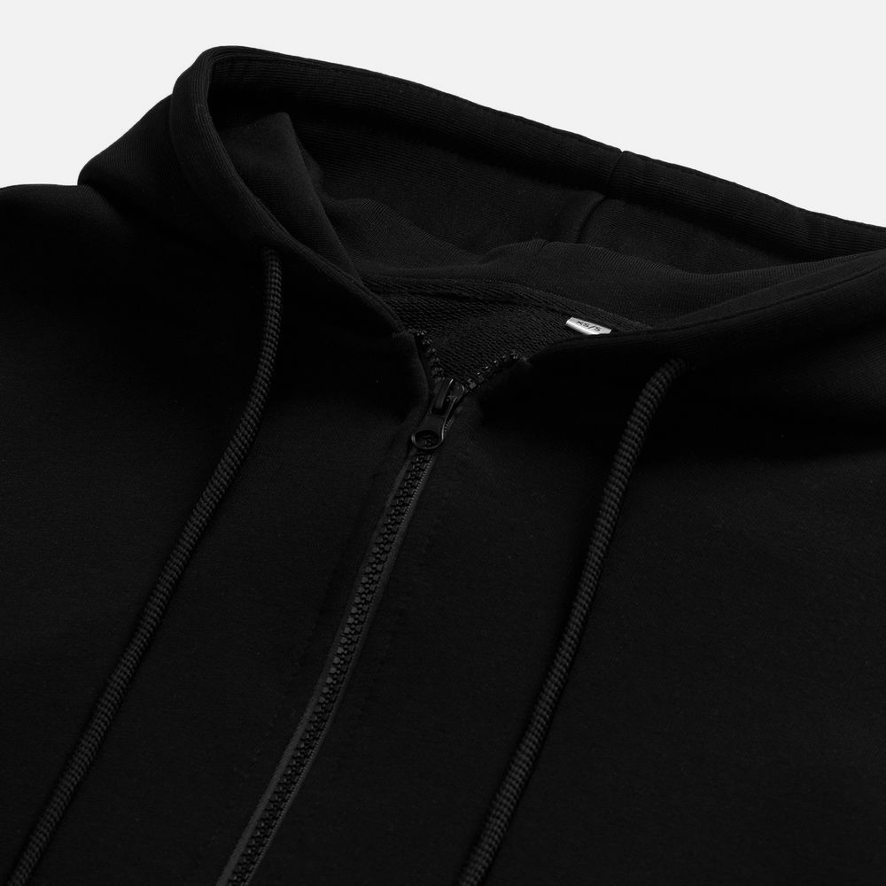 Толстовка унисекс оверсайз на молнии Zippy Terry, черная-2