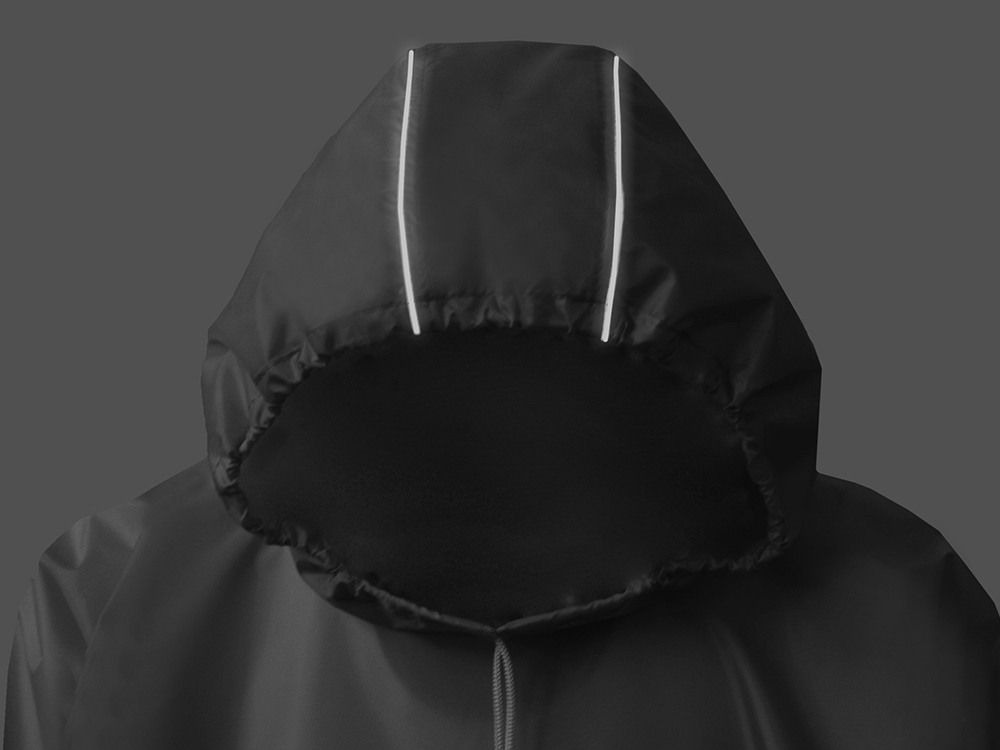 Дождевик - пончо Galaxy со светоотражающими элементами, белый-9