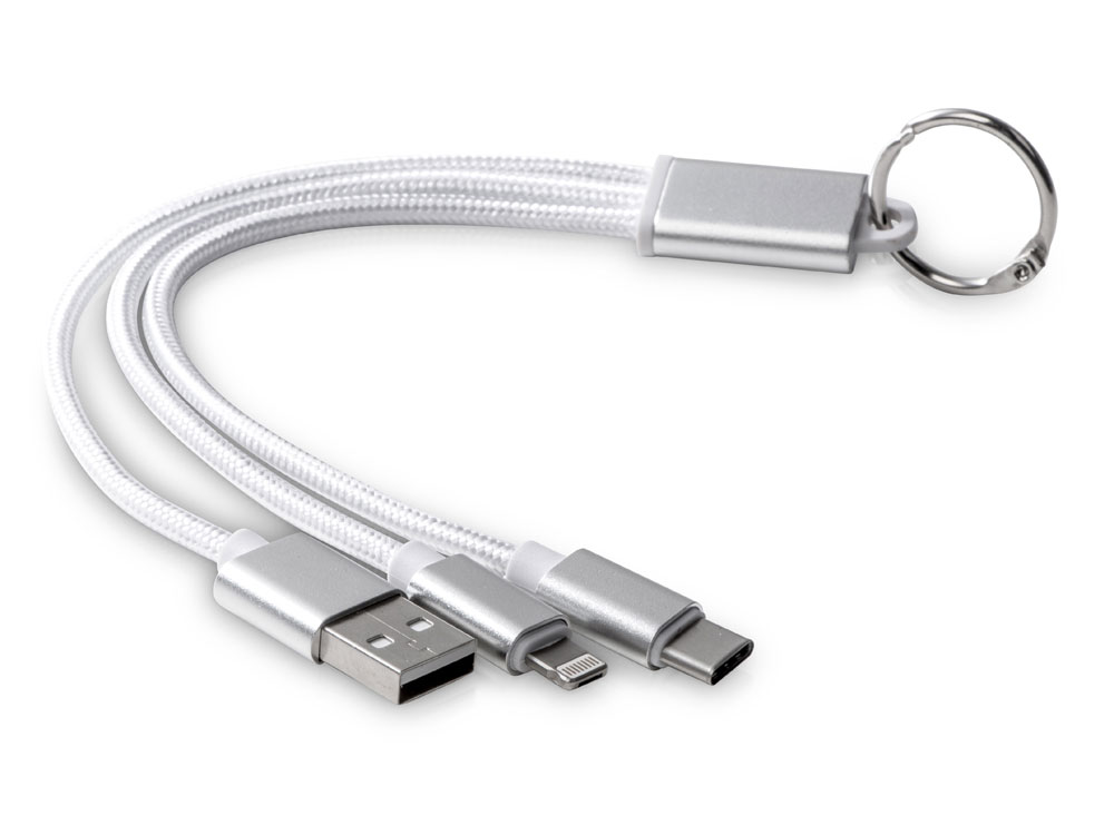 Кабель для зарядки Tres с брелоком, серый-0