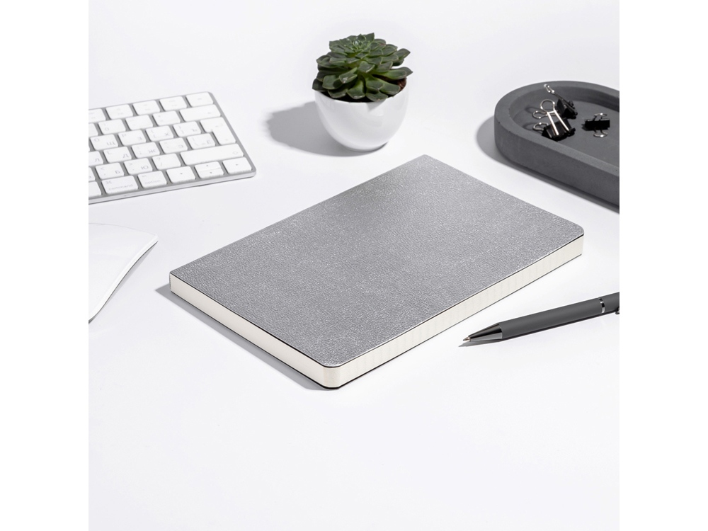 Ежедневник А5 недатированный Megapolis Velvet Flex, серебристый-8