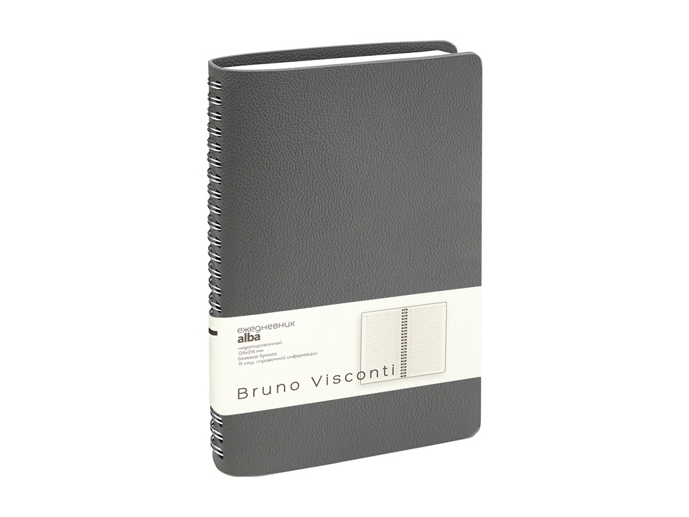 Ежедневник недатированный А5 Alba, серый-0
