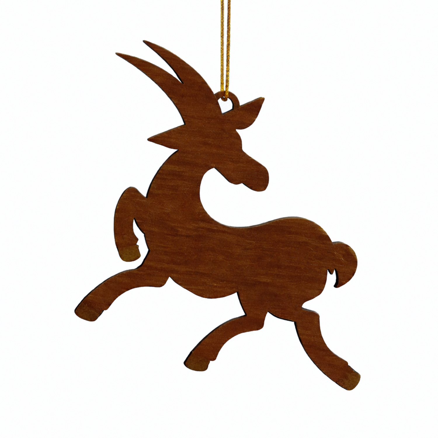 Ёлочная игрушка Коза (красный с золотом)-3