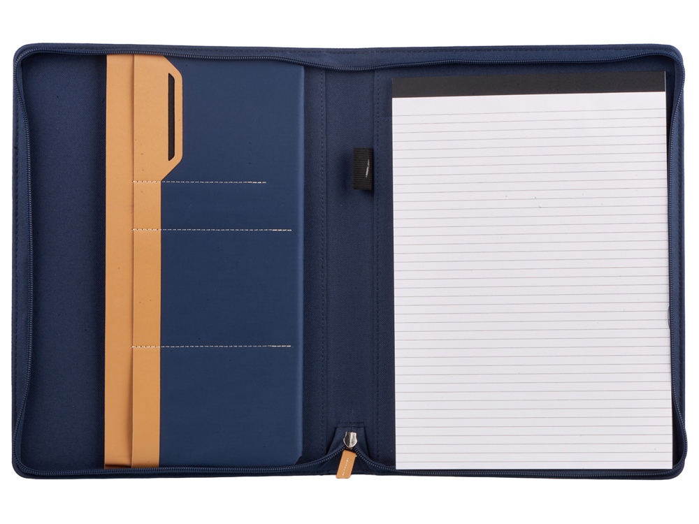 Портфолио А4 из RPET на молнии Harvey, 40 л FSC бумаги, синий-10