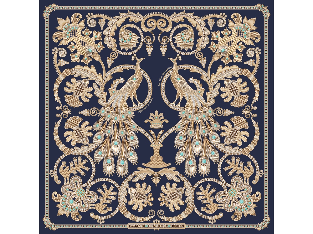 Платок Русское золотное шитьё-0