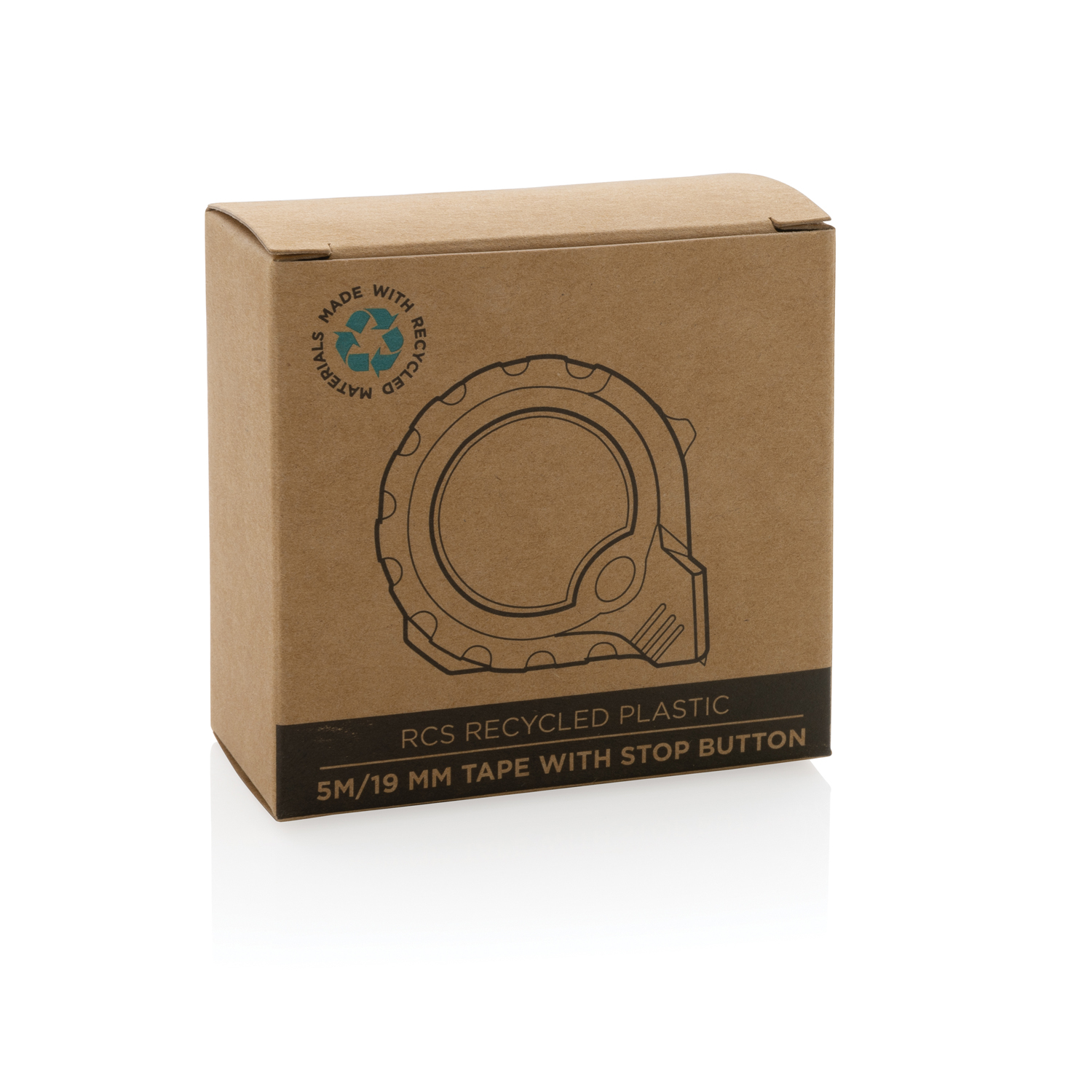 Рулетка из переработанного пластика RCS с кнопкой блокировки, 5м/19 мм-8