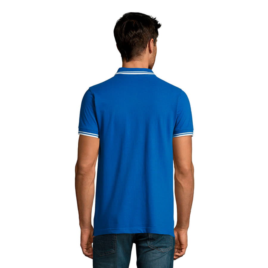 Поло мужское PASADENA MEN 200, синий, белый-2