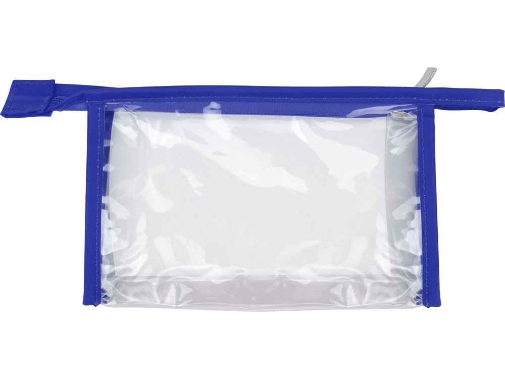 Прозрачная пластиковая косметичка Lucy, синий/прозрачный-1