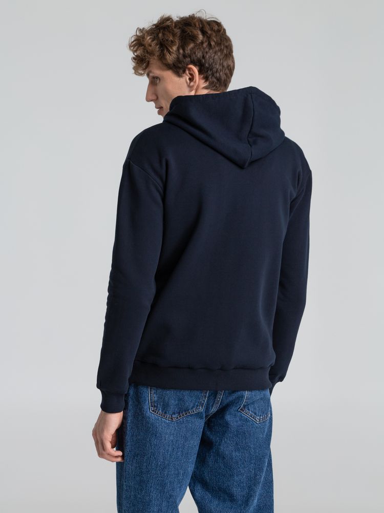 Толстовка на молнии с капюшоном Unit Siverga Heavy, темно-синяя-6