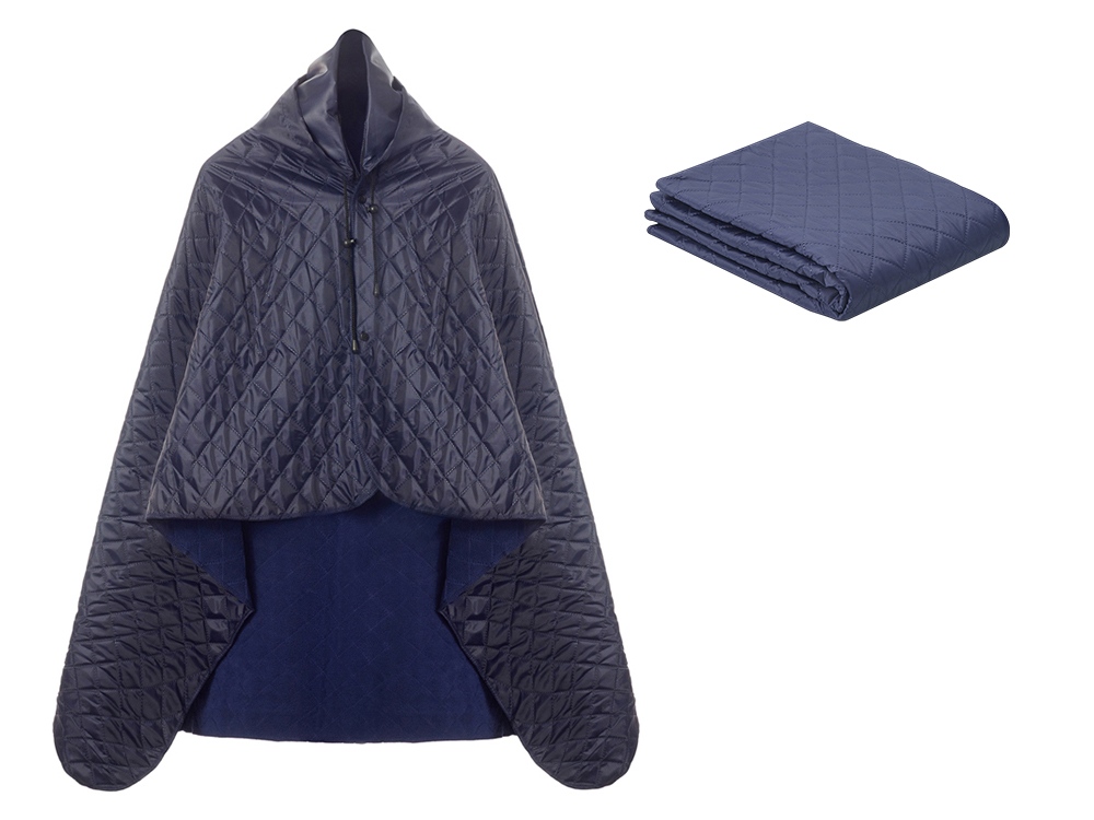 Пончо Cappy с капюшоном на липучке в мешке, темно-синий-5