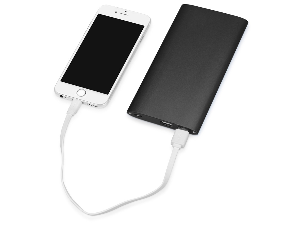 Портативное зарядное устройство Джет с 2-мя USB-портами, 8000 mAh, черный-1