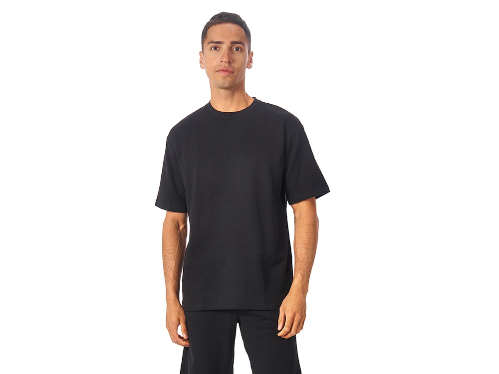 Футболка из френч терри Warsaw унисекс 220гр, черный-1