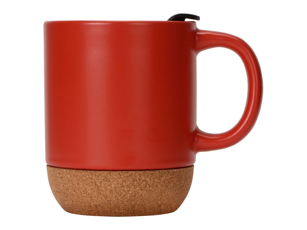 Кружка Denpasar с пробковым дном и крышкой, цветная с двух сторон, красный-4