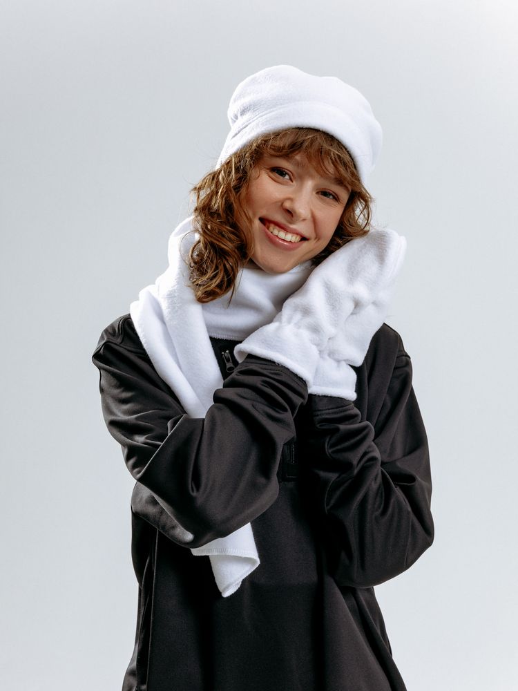 Шарф Fleecy, белый-5