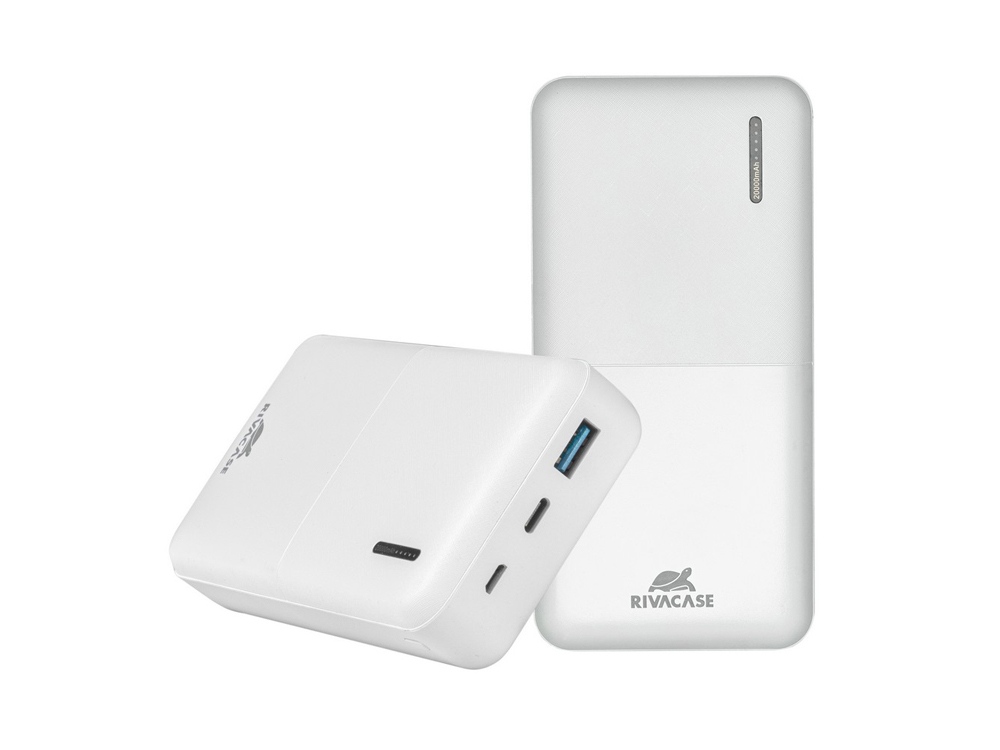 RIVACASE VA2571 (20000 мАч) QC/PD внешний аккумулятор, белый 12/24-7