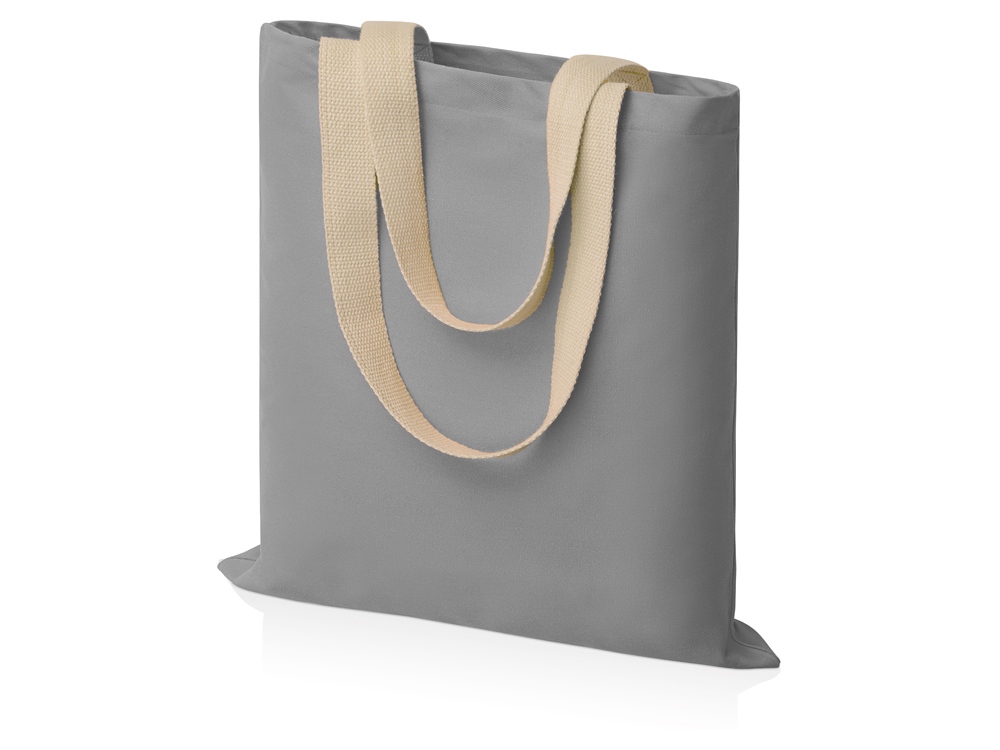 Сумка для шопинга Steady из хлопка с парусиновыми ручками, 260 г/м2, серый-0