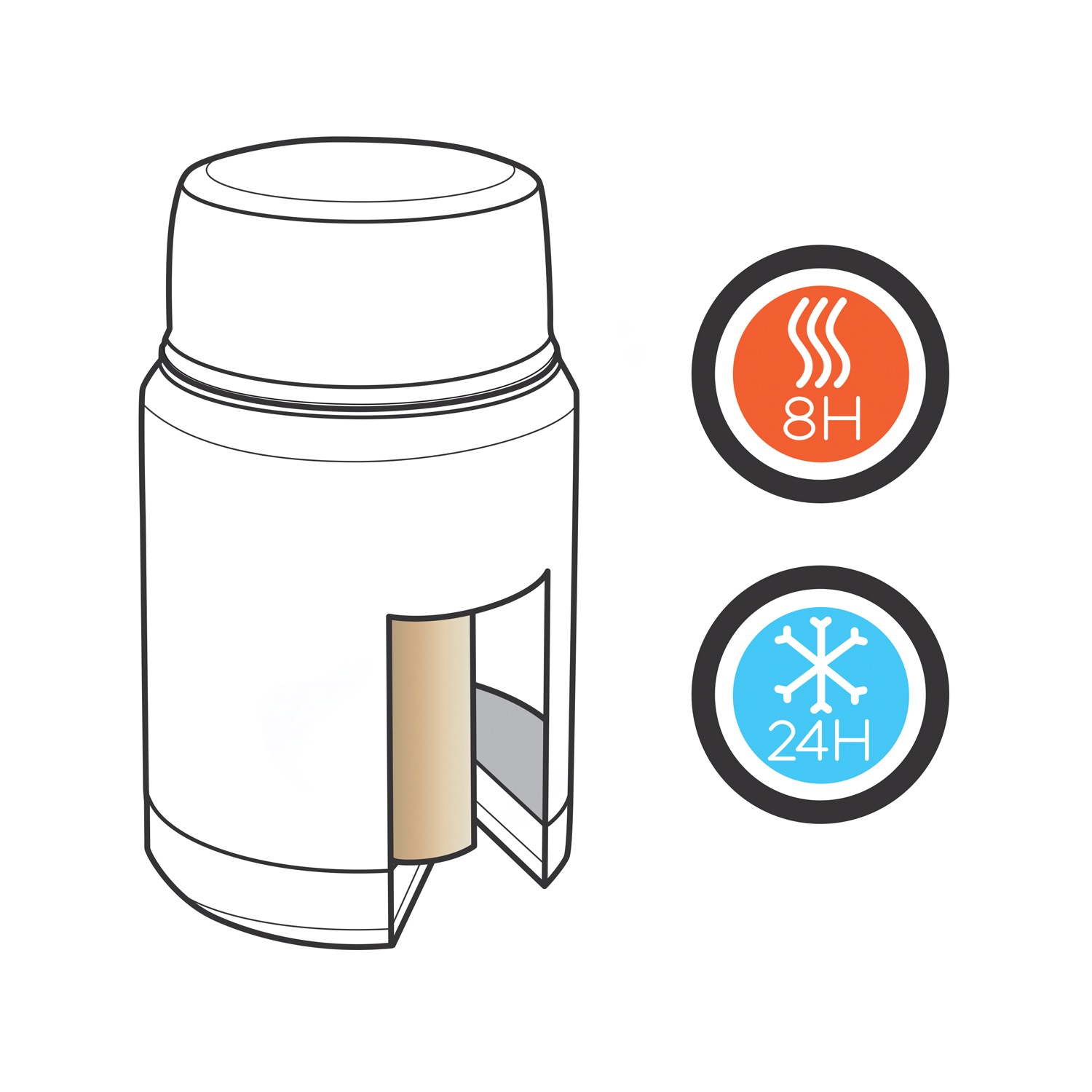 Вакуумный контейнер для еды Elite с внутренним медным покрытием-8