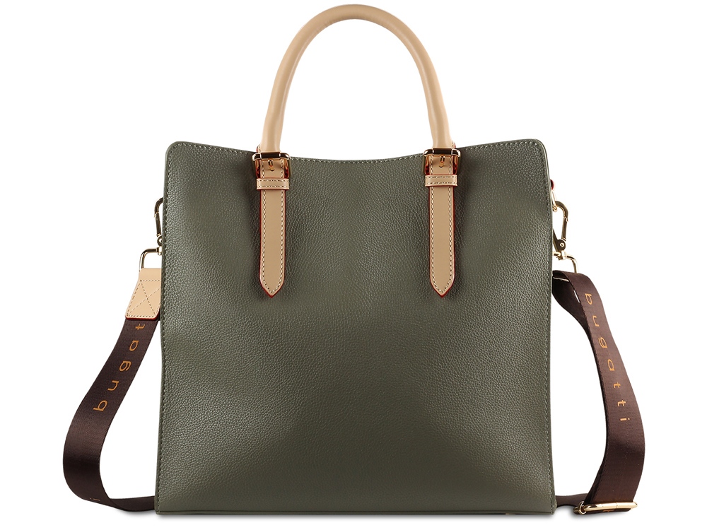 Сумка-портфель женская BUGATTI Ella, оливковая, полиуретан, 30х11,5х28 см-4