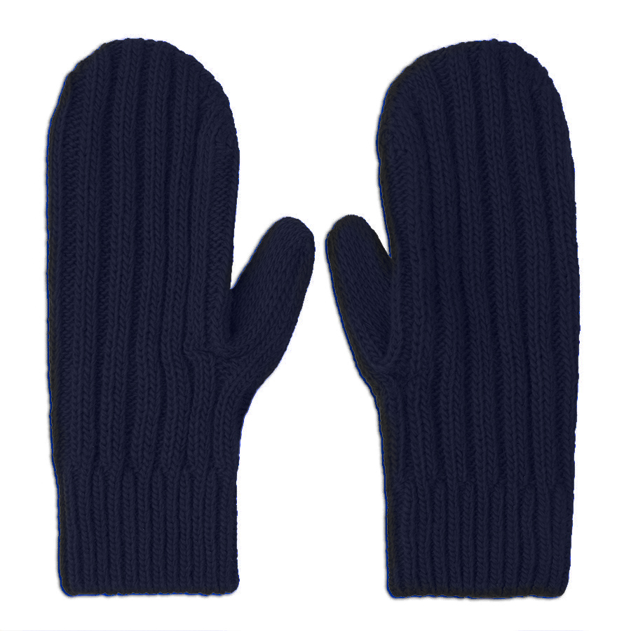 Варежки вязаные НАСВЯЗИ© шерсть/акрил, темно-синий-0